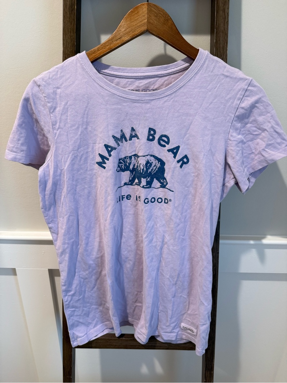 Life Is Good Lavender Mama Bear Graphic Short Sleeve Tee